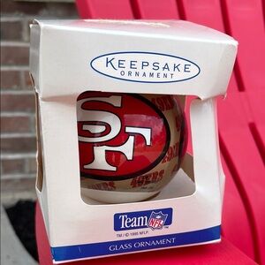 Hallmark San Francisco 49ers Keepsake Glass Ornament Vintage 1995